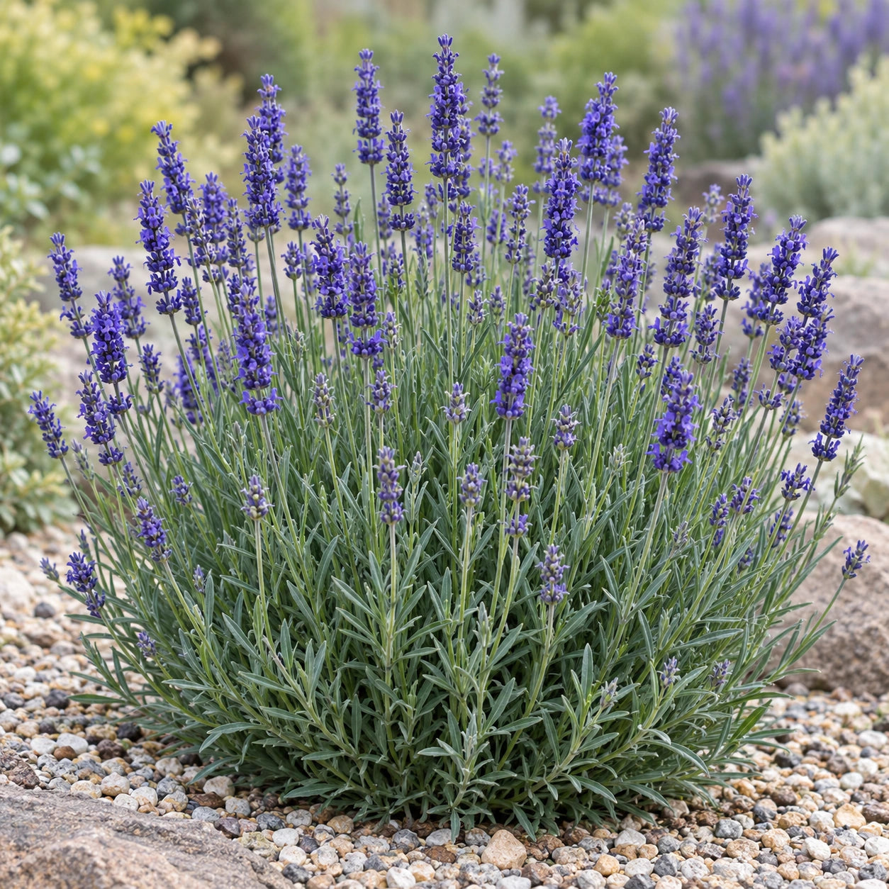 AI-generated illustration of mature Blue Spear Lavender in bloom; not the size supplied.