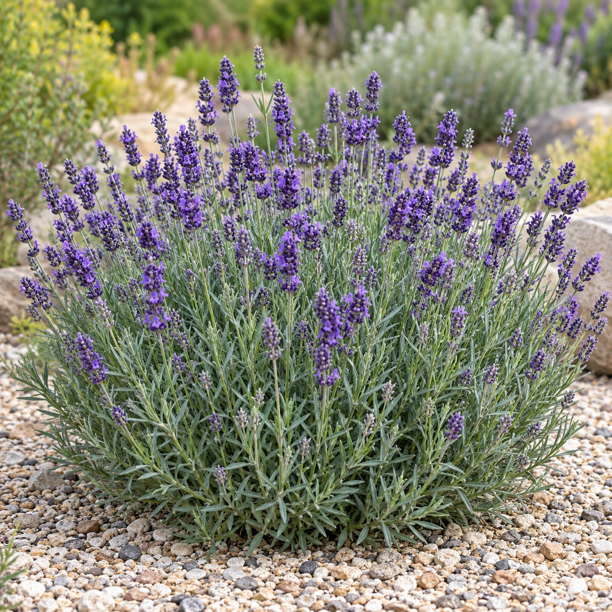 AI-generated illustration of mature Sarah Lavender in bloom; not the size supplied.