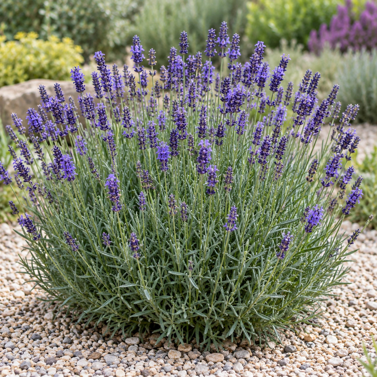 AI-generated illustration of mature Middachten Lavender in bloom; not the size supplied.