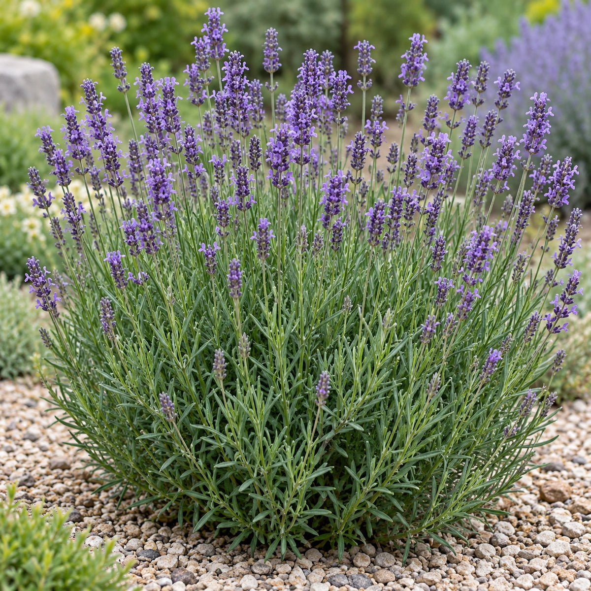 AI-generated illustration of mature Ashdown Forest Lavender in bloom; not the size supplied.