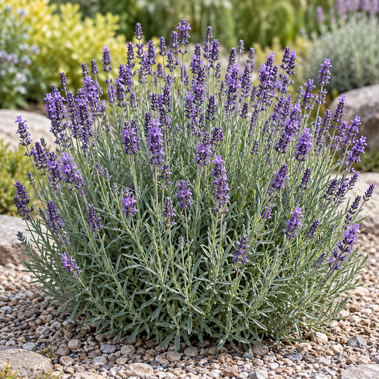 AI-generated illustration of mature Fiesta Lavender in bloom; not the size supplied.