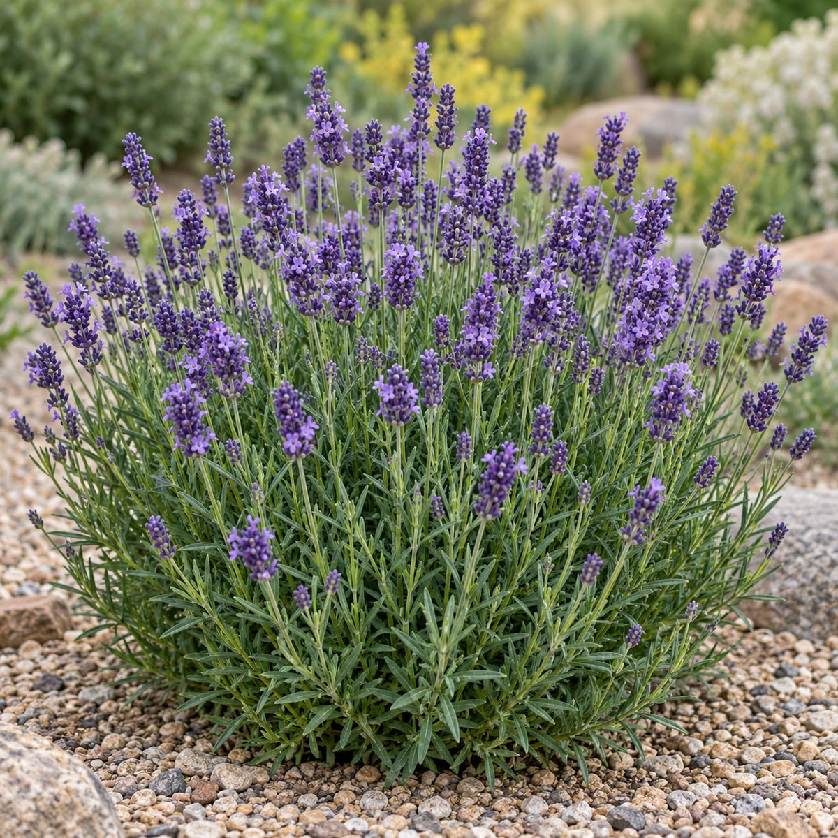 AI-generated illustration of mature Thumbelina Leigh Lavender in bloom; not the size supplied.