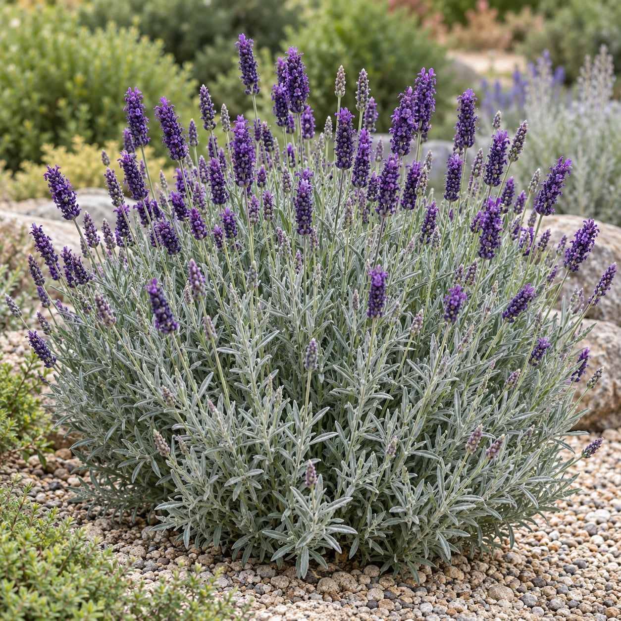 AI-generated illustration of mature Joan Head Lavender in bloom; not the size supplied.