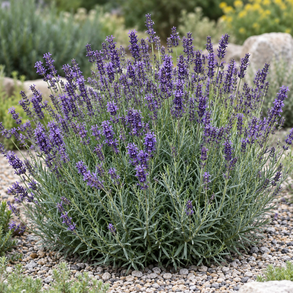 AI-generated illustration of mature Pastor’s Pride Lavender in bloom; not the size supplied.