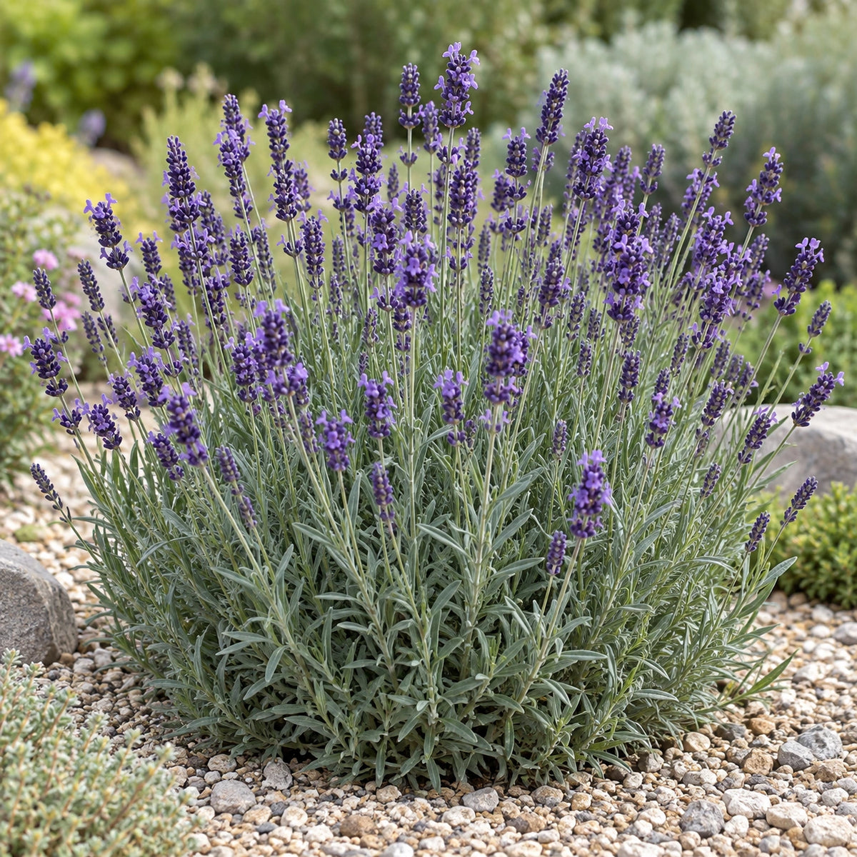 AI-generated illustration of mature Summerland Supreme Lavender in bloom; not the size supplied.