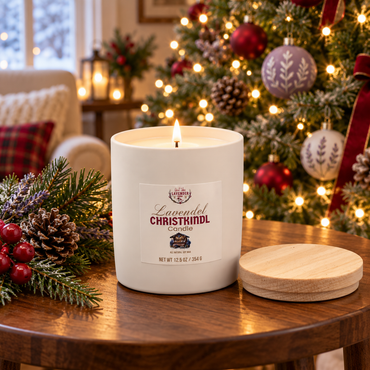 Lavender Christkindl Ceramic Candle