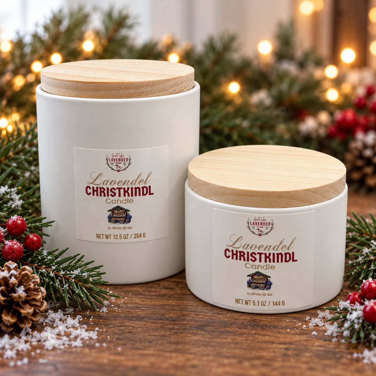 Lavender Christkindl Ceramic Candle