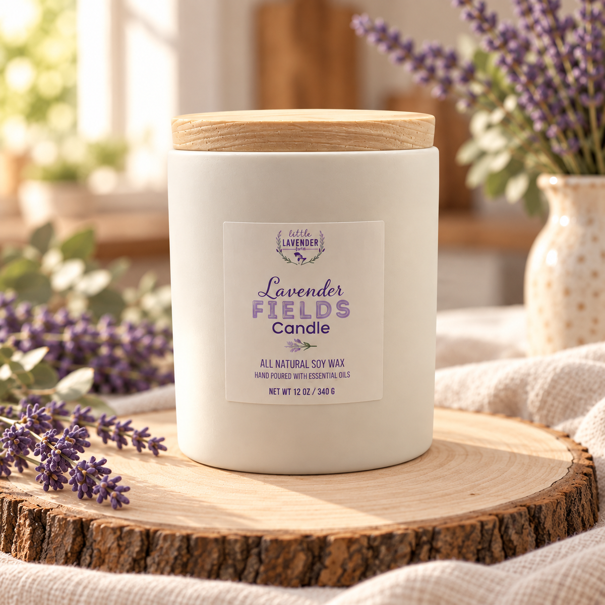 Lavender Fields Ceramic Candle