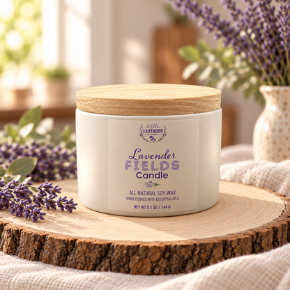 Lavender Fields Ceramic Candle