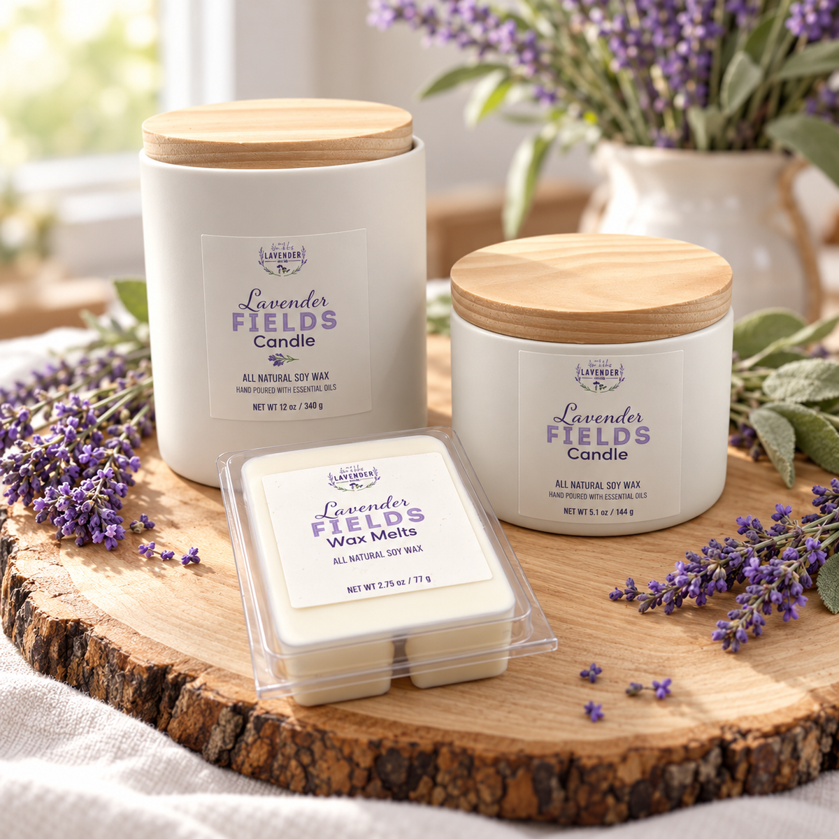 Lavender Fields Ceramic Candle