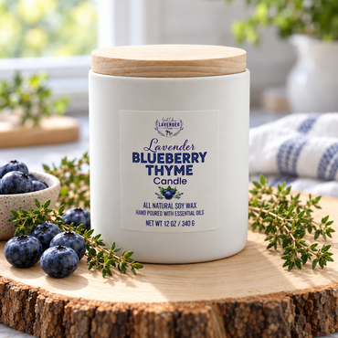 Lavender Blueberry Thyme Ceramic Candle