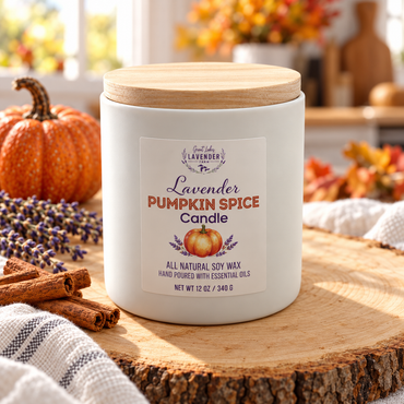 Lavender Pumpkin Spice Ceramic Candle