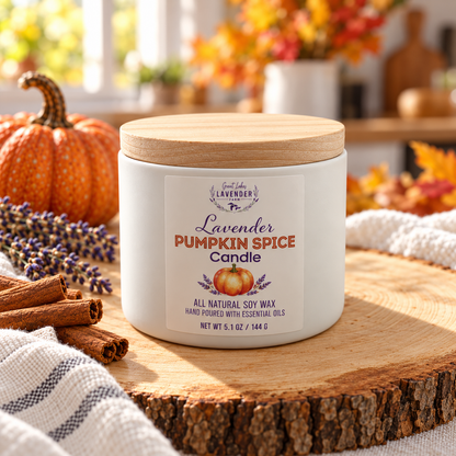 Lavender Pumpkin Spice Ceramic Candle