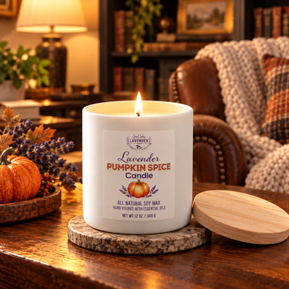 Lavender Pumpkin Spice Ceramic Candle