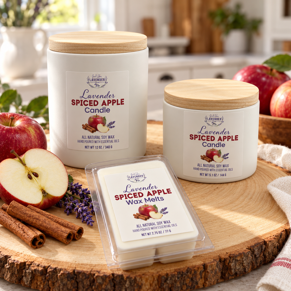 Lavender Spiced Apple Ceramic Candle