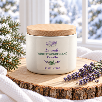 Lavender Winter Wonderland Ceramic Candle