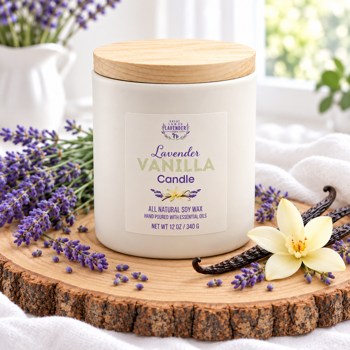 Lavender Vanilla Ceramic Candle