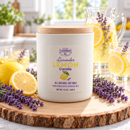 Lavender Lemon Ceramic Candle