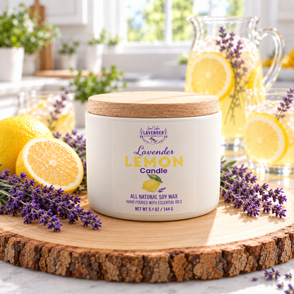 Lavender Lemon Ceramic Candle