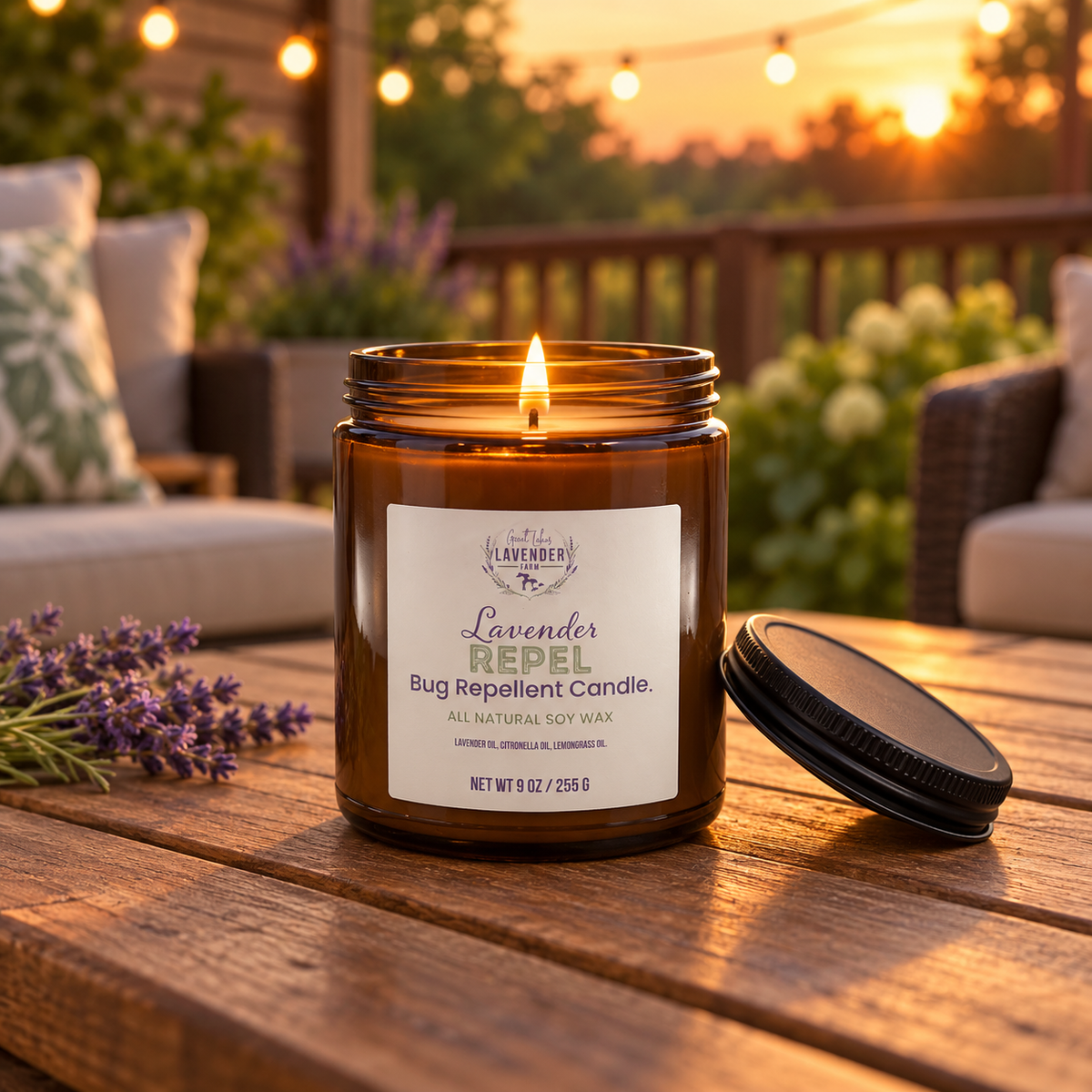 Lavender Repel Ceramic Candle