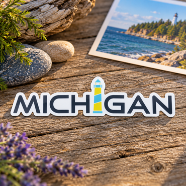 Michigan Lighthouse Lavender Sticker