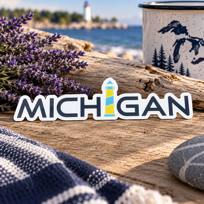 Michigan Lighthouse Lavender Sticker
