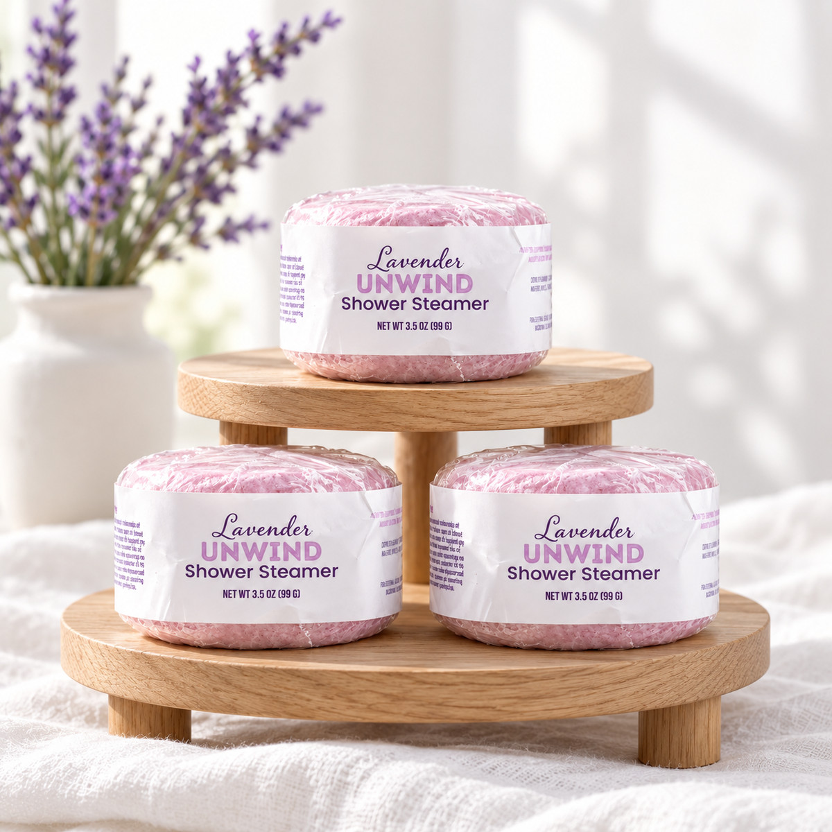 Lavender Unwind Shower Steamer - 3.5 oz - Great Lakes Lavender Farm