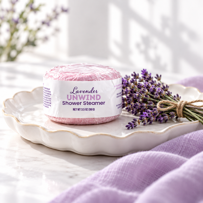 Lavender Unwind Shower Steamer - 3.5 oz - Great Lakes Lavender Farm