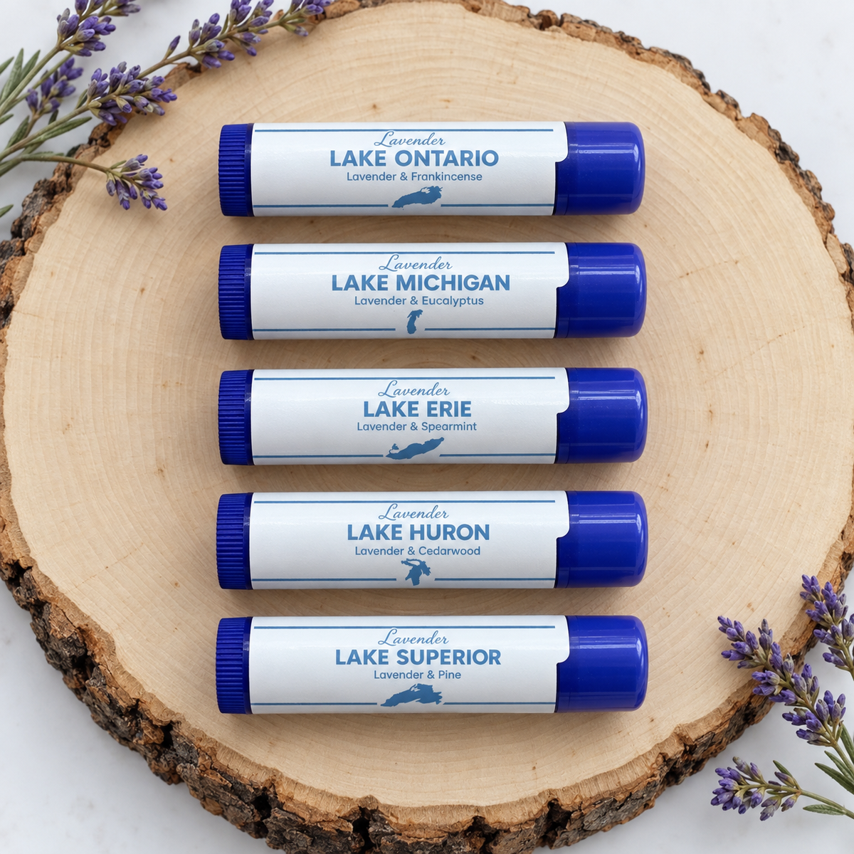 Lavender Lake Huron Lip Balm - Lavender & Cedarwood - Great Lakes Lavender Farm