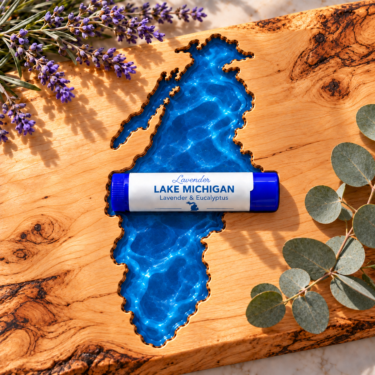 Lavender Lake Michigan Lip Balm - Lavender & Eucalyptus - Great Lakes Lavender Farm