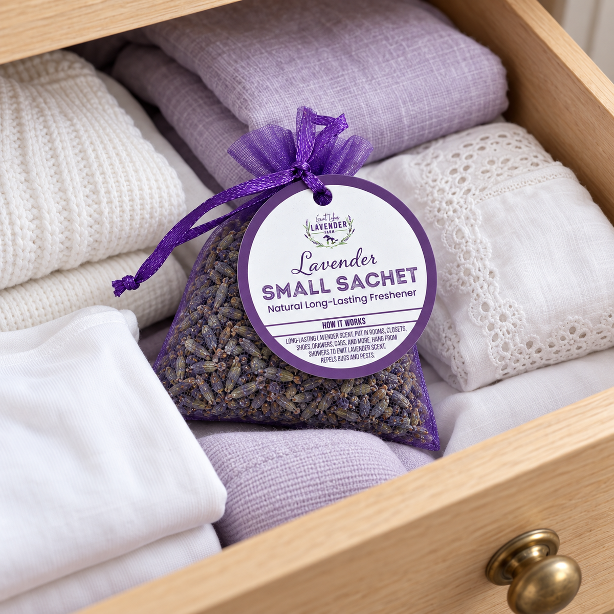 Great Lakes Lavender Farm Sachet Bag Filled with Lavender Buds - 11g