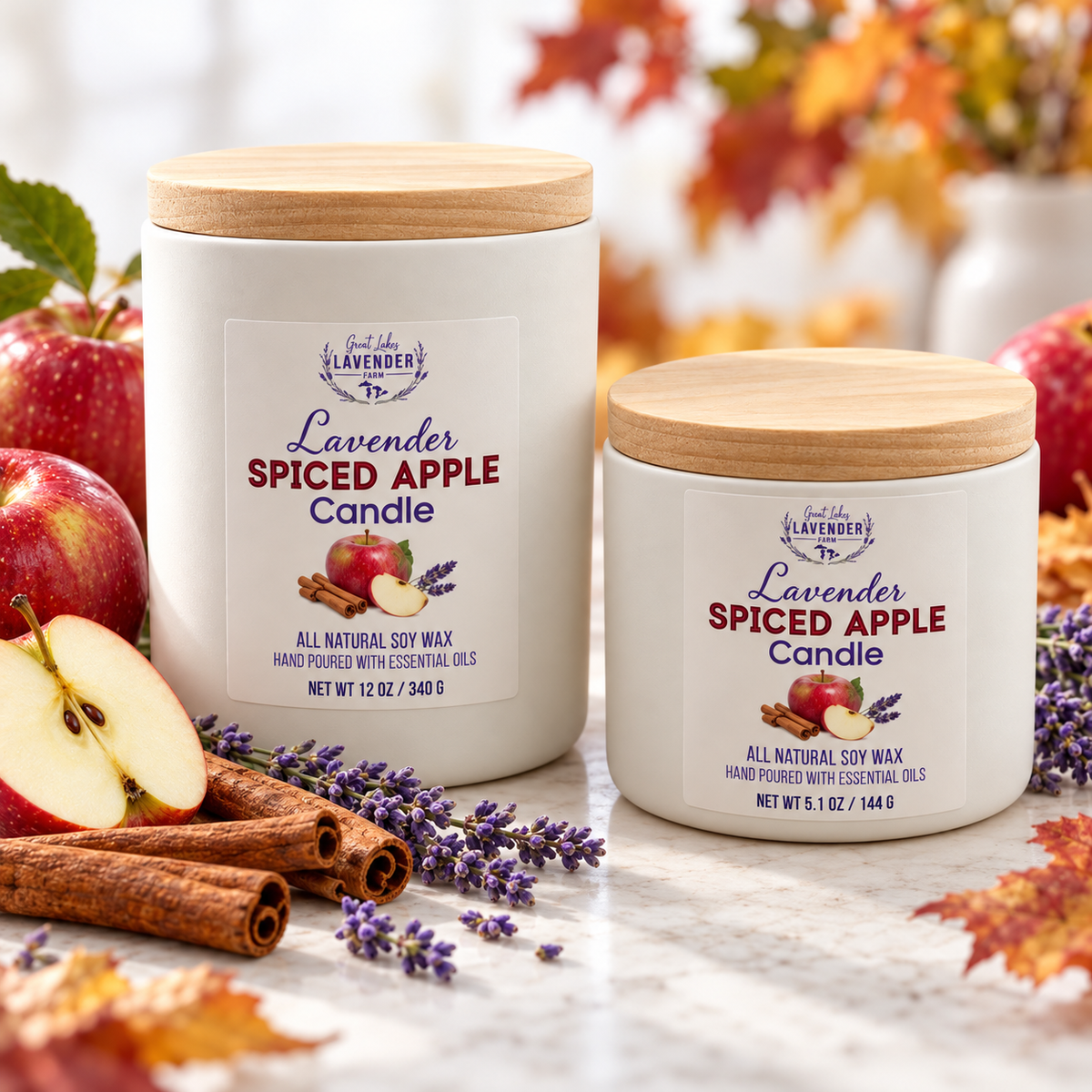 Lavender Spiced Apple Ceramic Candle