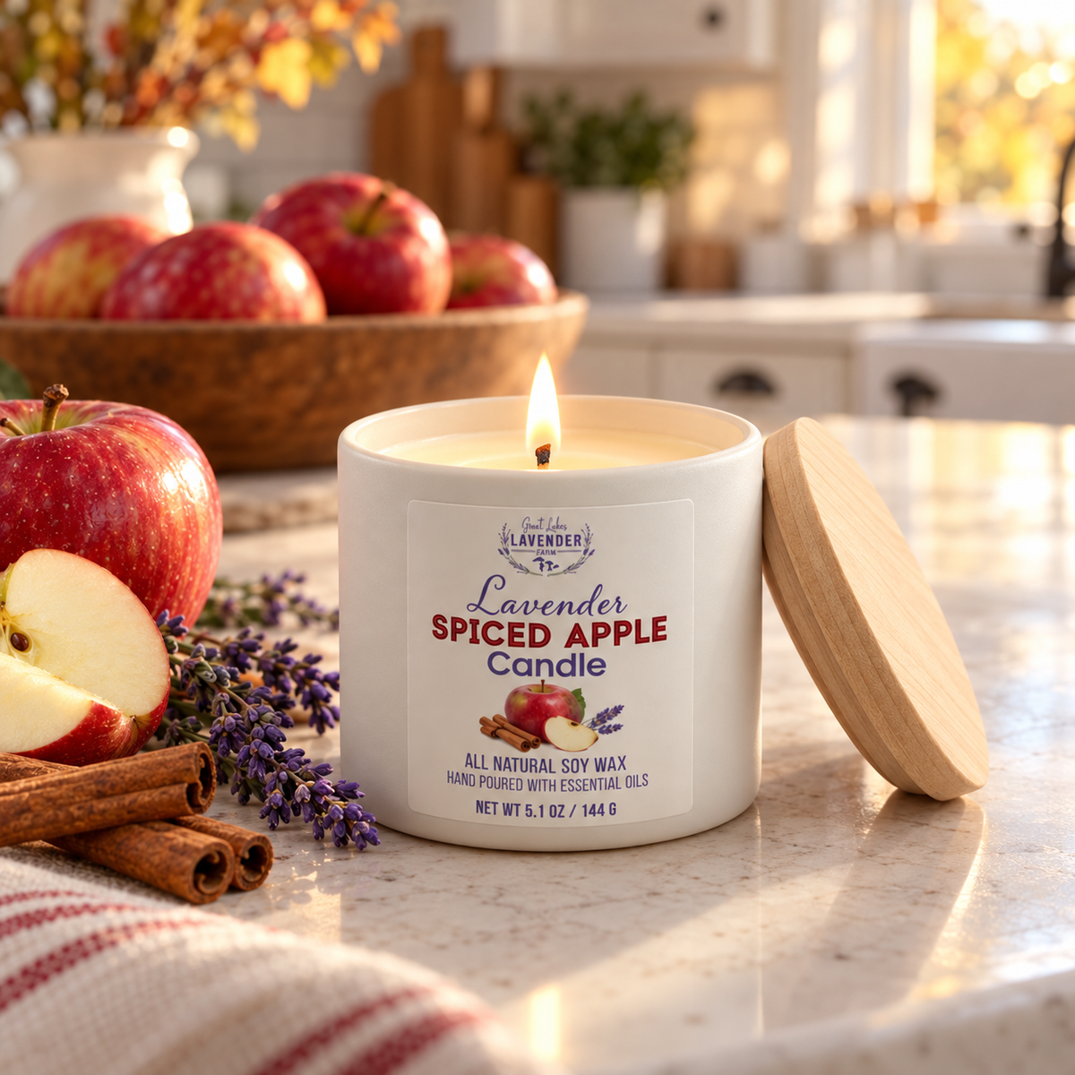 Lavender Spiced Apple Ceramic Candle