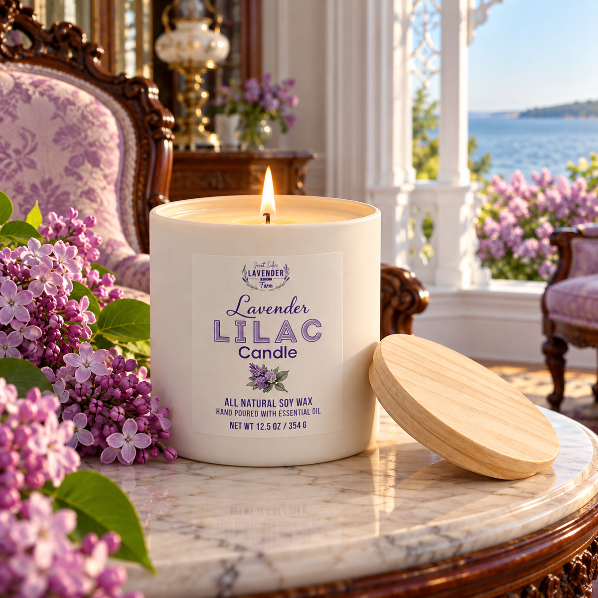 Lavender Lilac Ceramic Candle