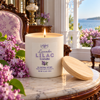 Lavender Lilac Ceramic Candle
