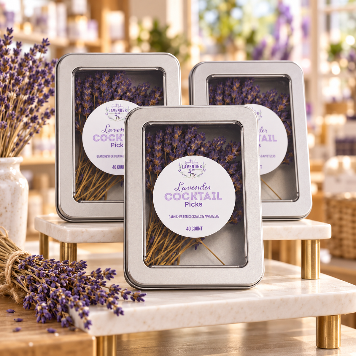 Lavender Cocktail Picks