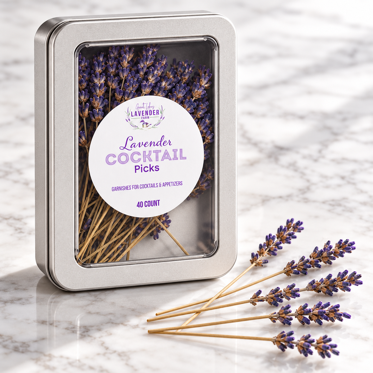 Lavender Cocktail Picks