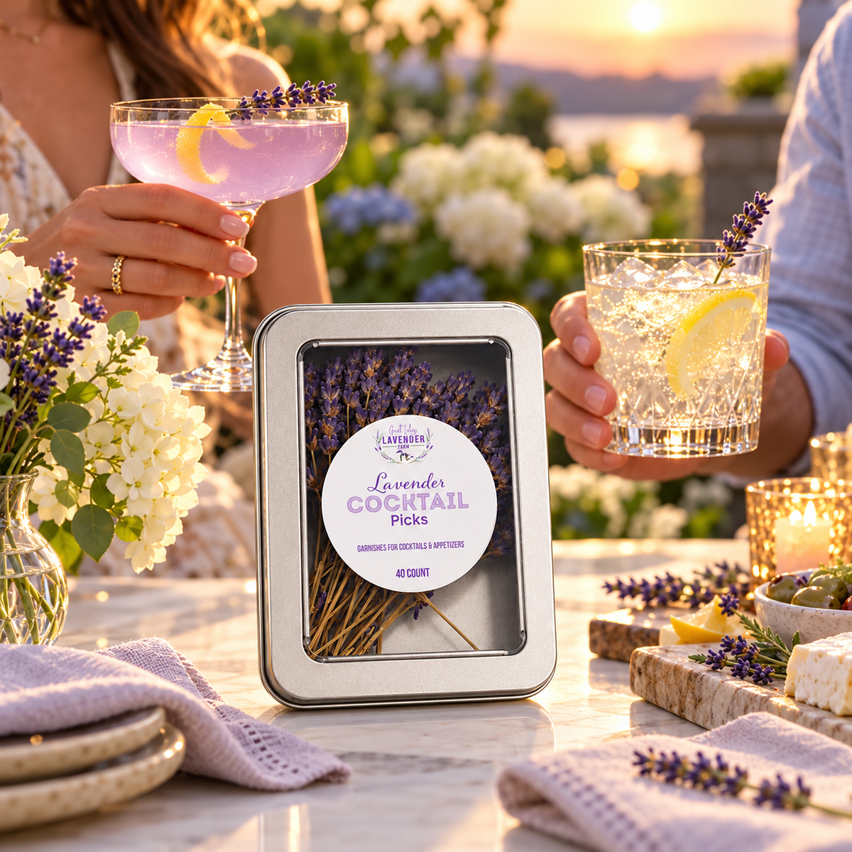 Lavender Cocktail Picks