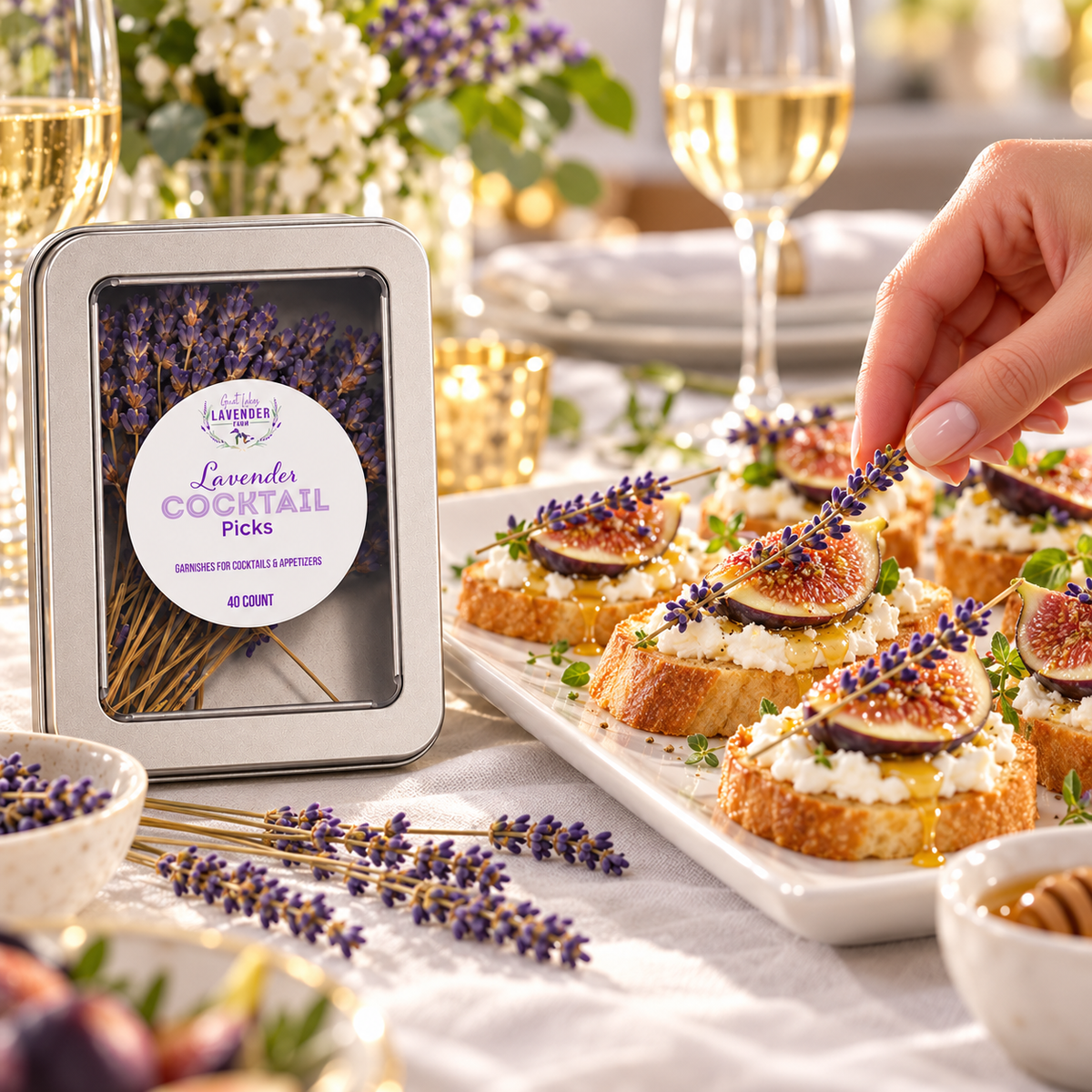 Lavender Cocktail Picks