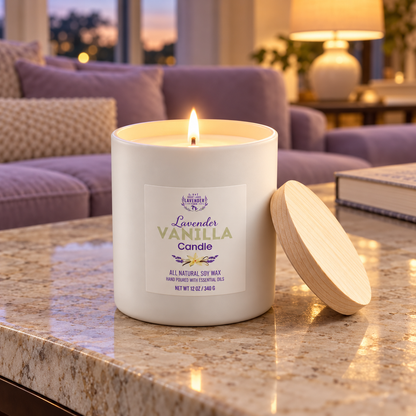 Lavender Vanilla Ceramic Candle