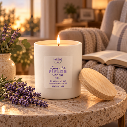 Lavender Fields Ceramic Candle