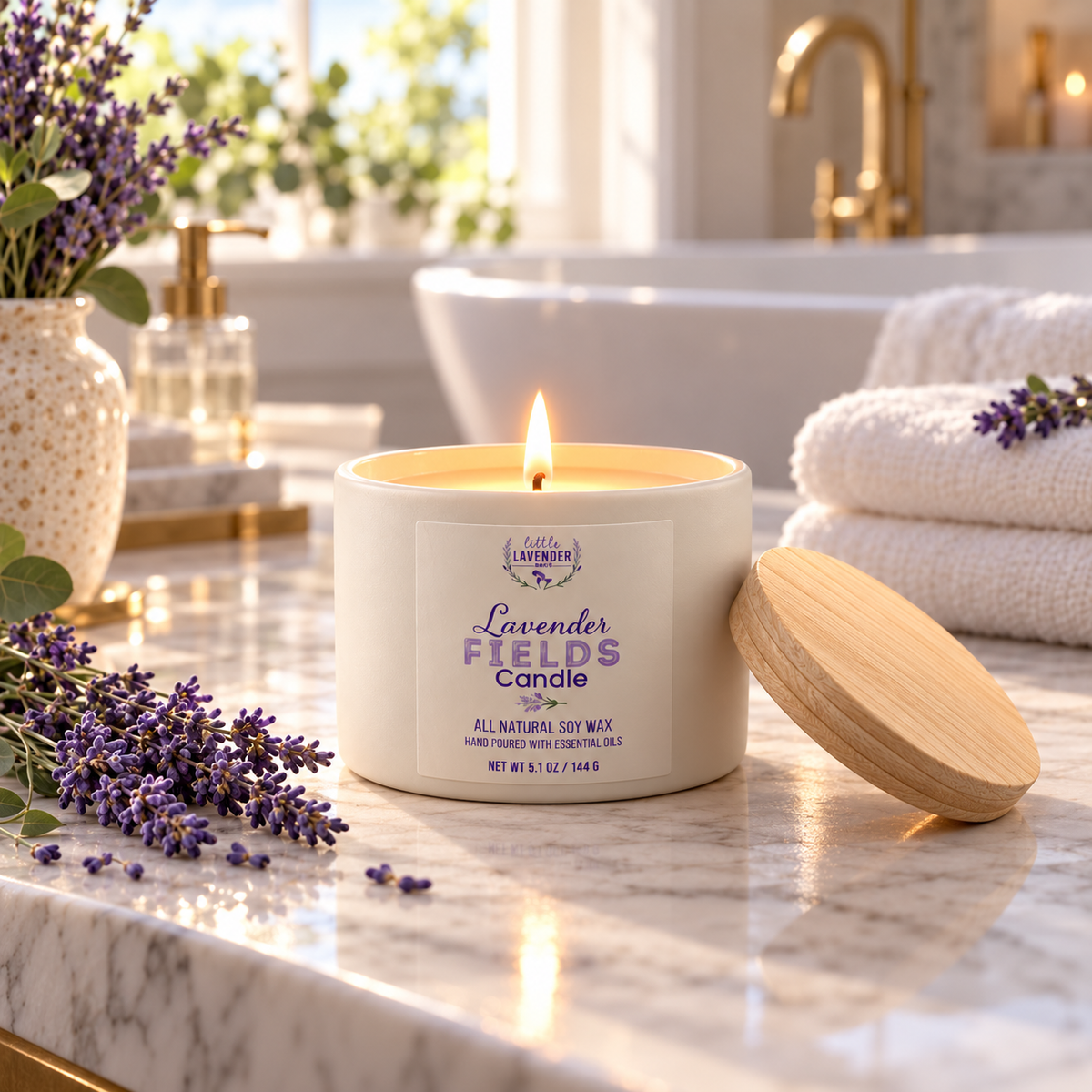 Lavender Fields Ceramic Candle