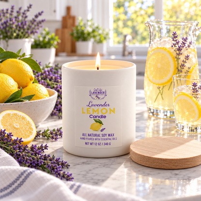 Lavender Lemon Ceramic Candle