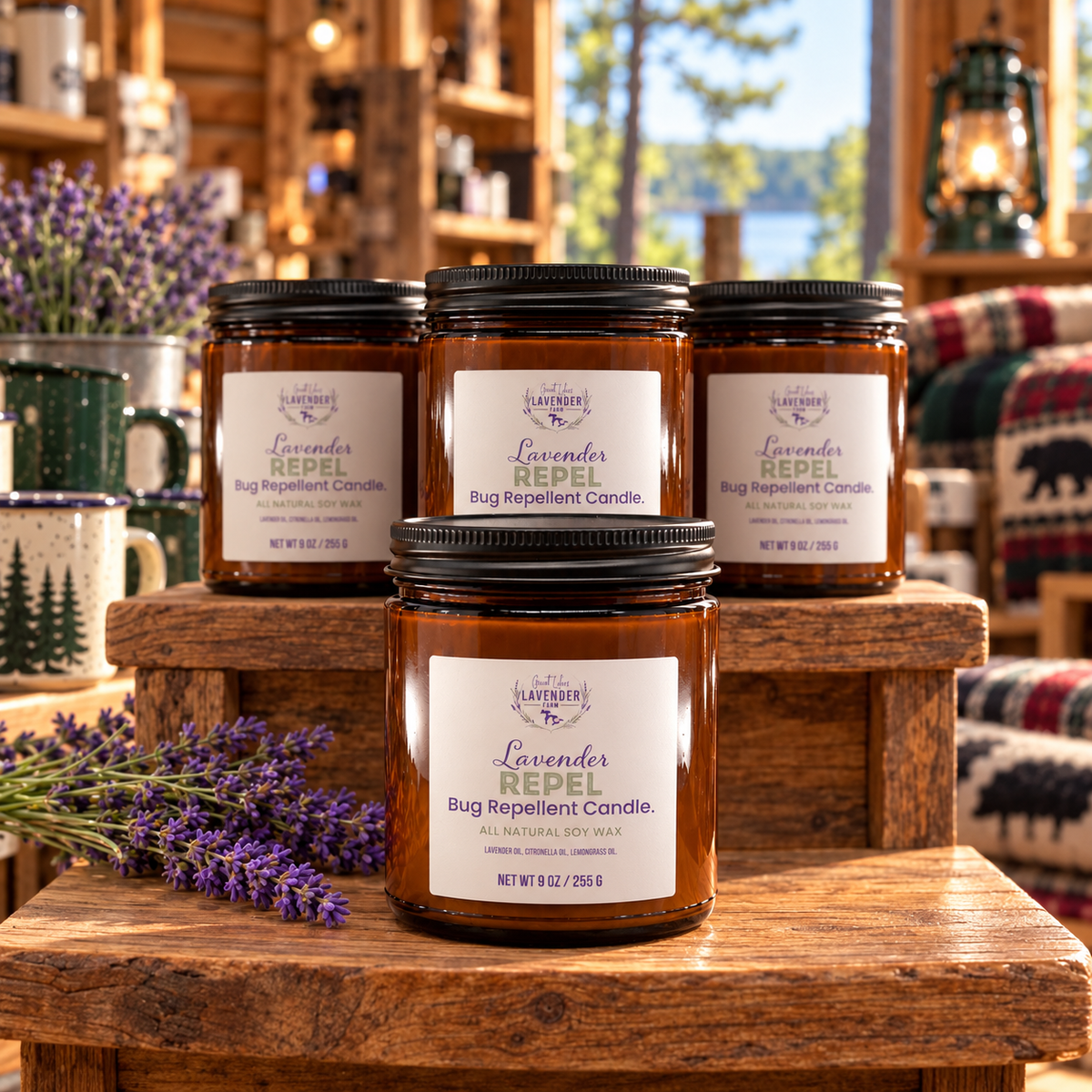Lavender Repel Ceramic Candle