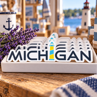Michigan Lighthouse Lavender Sticker