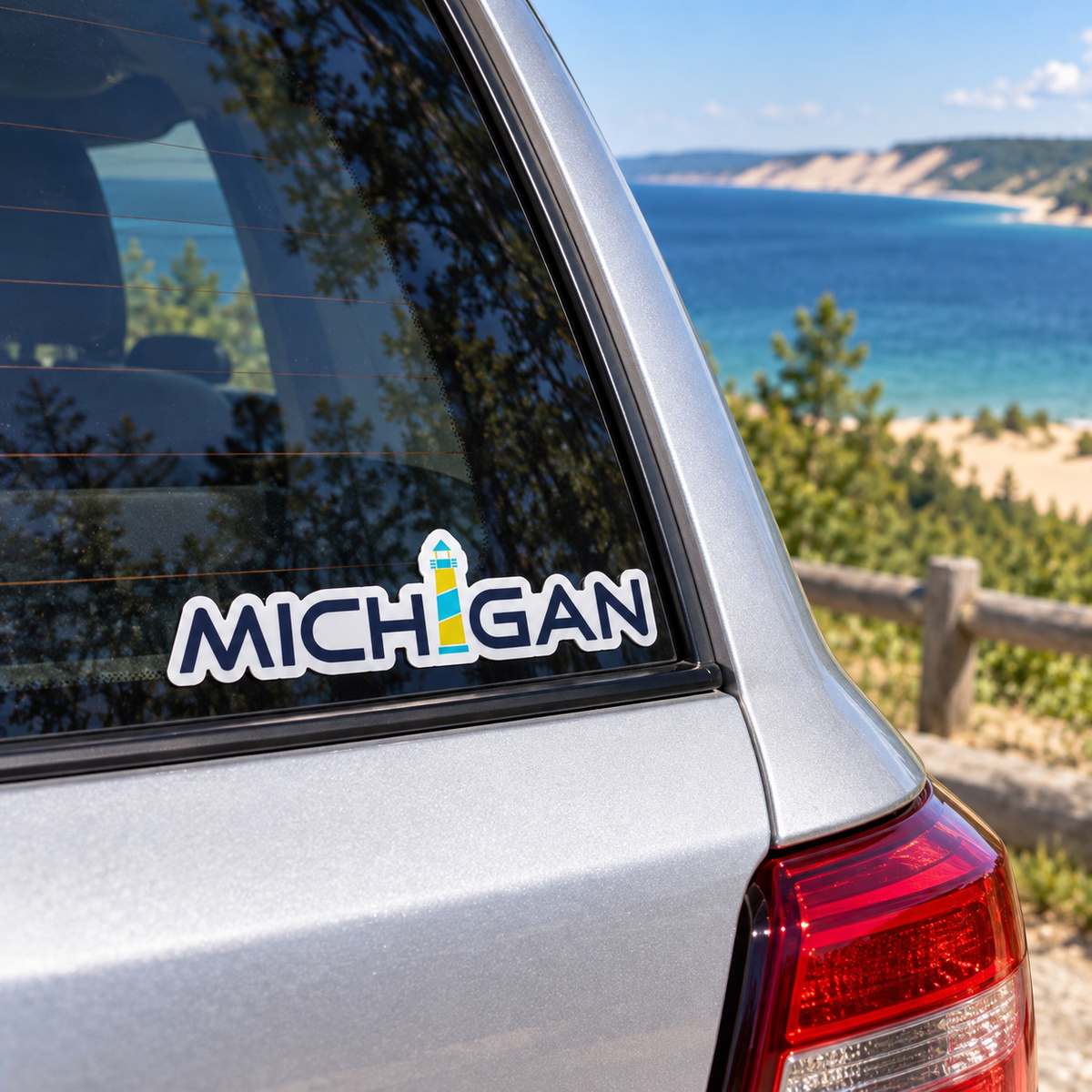 Michigan Lighthouse Lavender Sticker