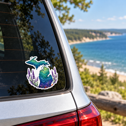 Michigan Waves Lavender Sticker