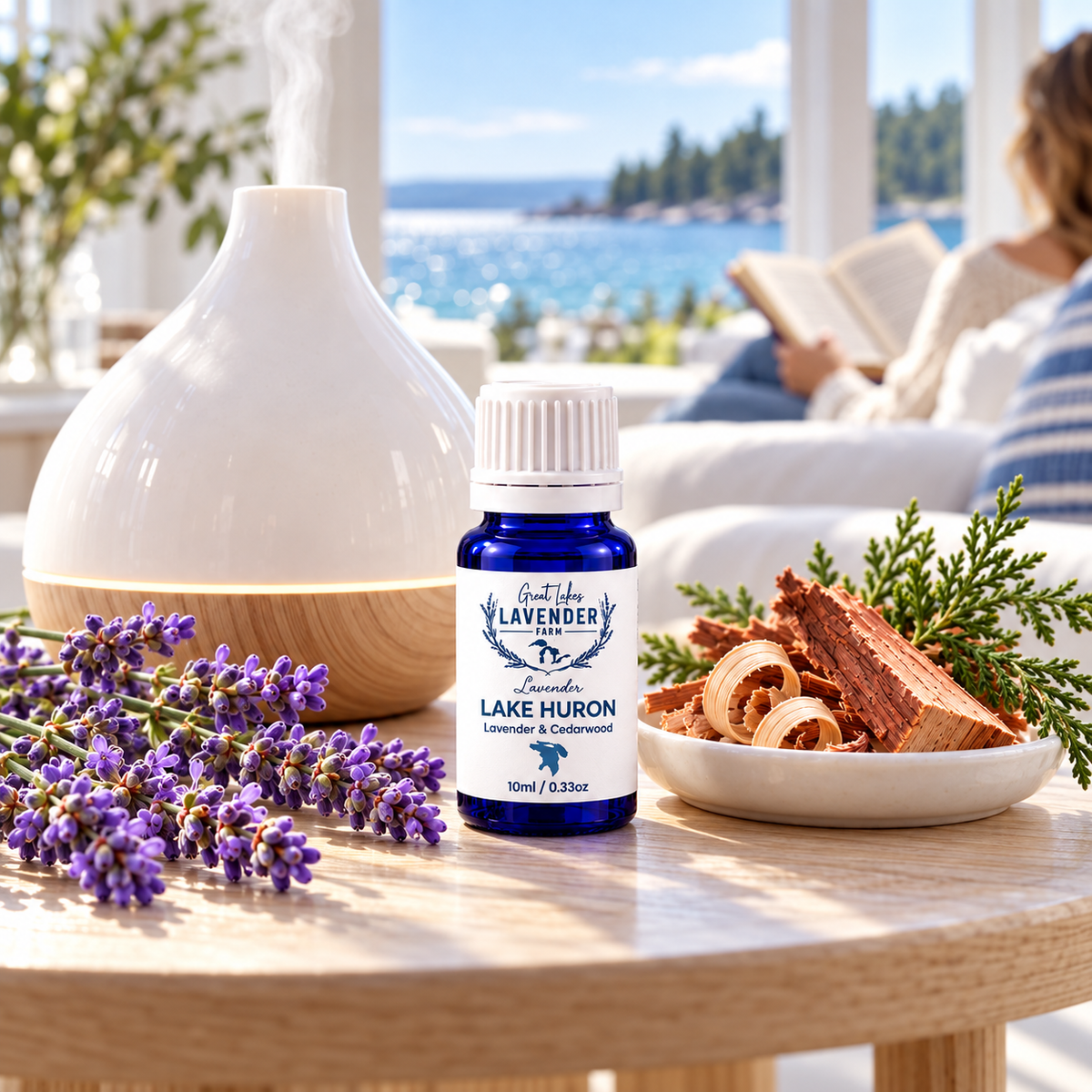 Lavender Lake Huron Essential Oil - Lavender & Cedarwood - 10ml - Great Lakes Lavender Farm