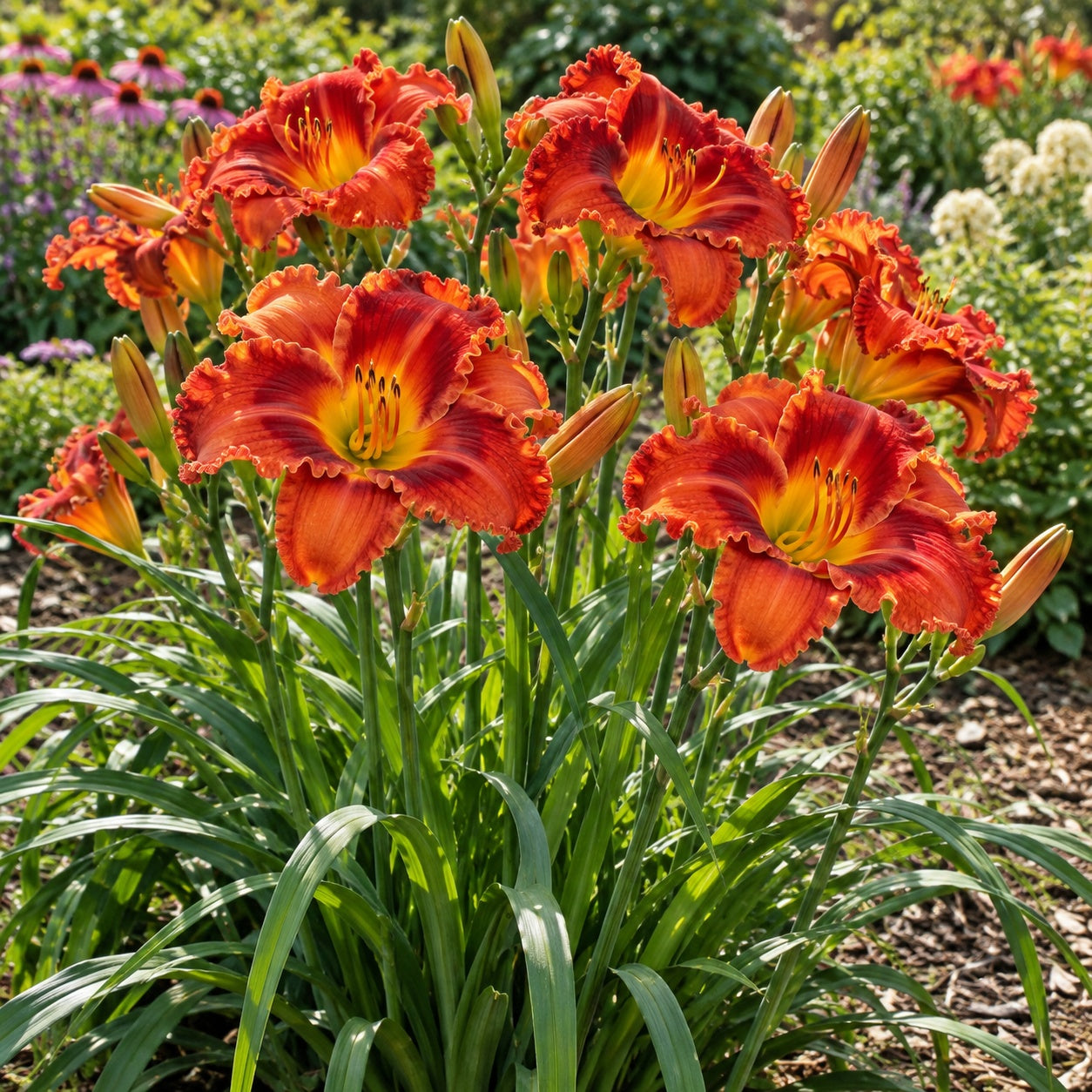 Alabama Jubilee Daylily growing in a garden