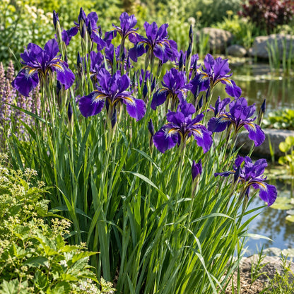 Caesar's Brother Siberian Iris growing in a garden